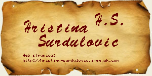 Hristina Surdulović vizit kartica
